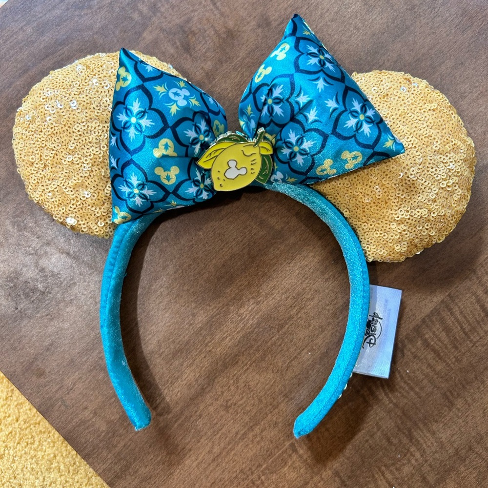Disney Blue and Gold Sequin Minnie Mouse Ears